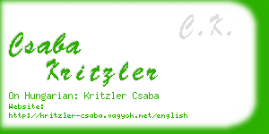 csaba kritzler business card